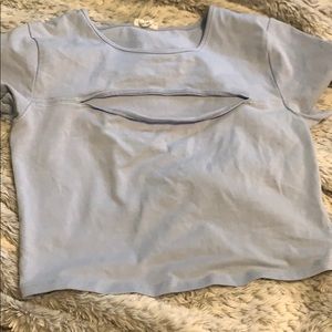 Light blue crop top